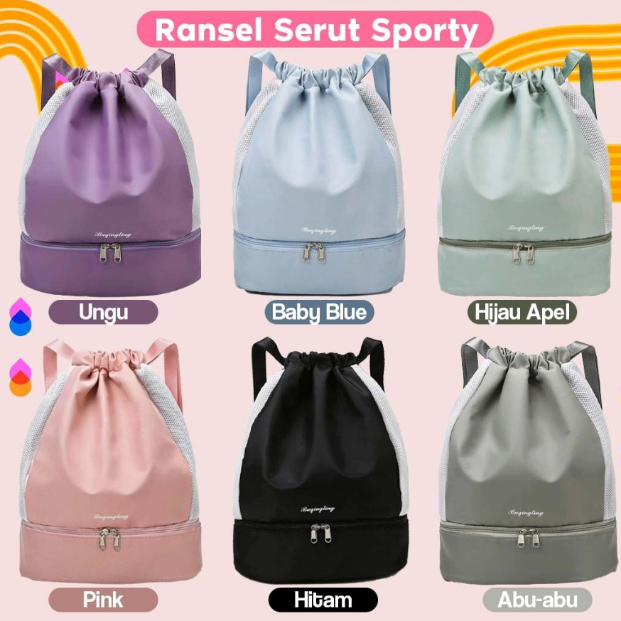 TAS RANSEL SERUT SPORTY - Tas Wanita Traveling Waterproof