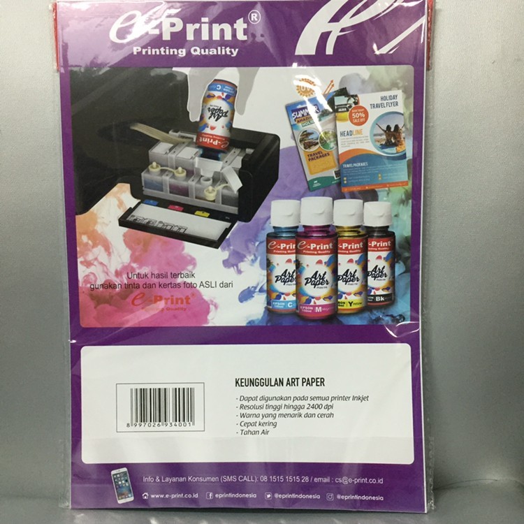 

RB Kertas Seni Art Paper e-Print A4 150gsm 50sheet