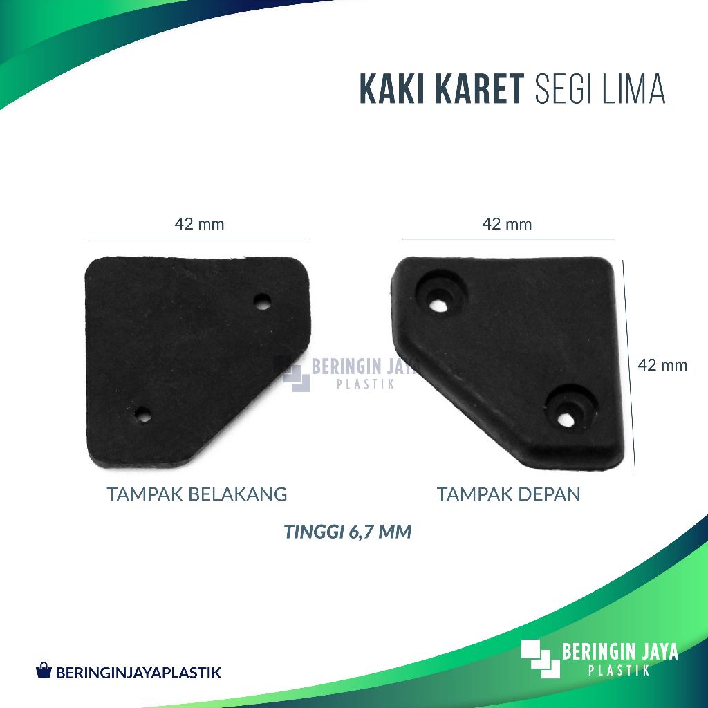 Kaki Karet Segi Lima (PVC) untuk Box Speaker / Power / Amplifier / Salon Speaker / Audio / Sound System / Hardcase / Sofa / Pintu / Meja