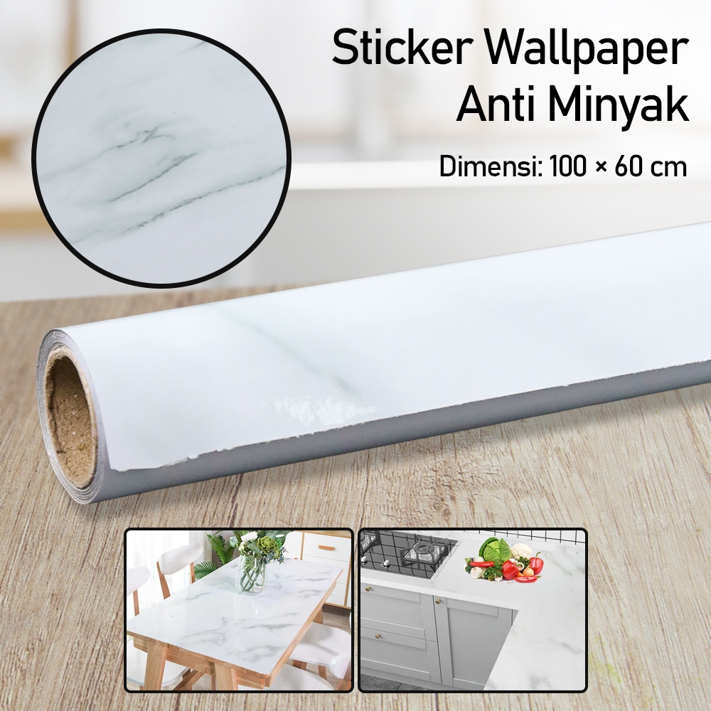 Sticker Wallpaper Meja Dinding Dapur Anti Minyak 100x60cm 60cm*3m Wallpaper Stiker Dapur & Kamar Man