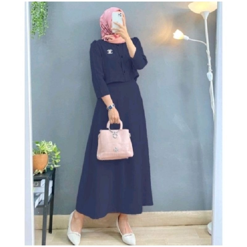 ( GRATIS ONGKIR ) BISA COD YUSI SET ROK  SETELAN ROK SETELAN ROK WANITA KEKINIAN ONE SET WANITA ONE 