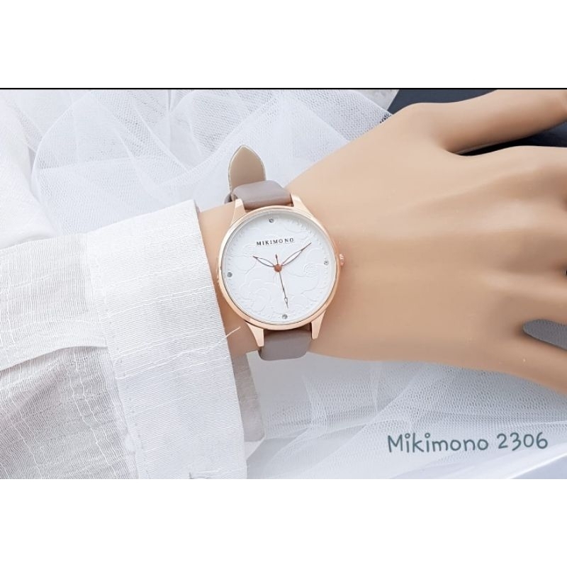 COD,JAM TANGAN MIKIMONO2306 WANITA TALI KULIT (Merk original)