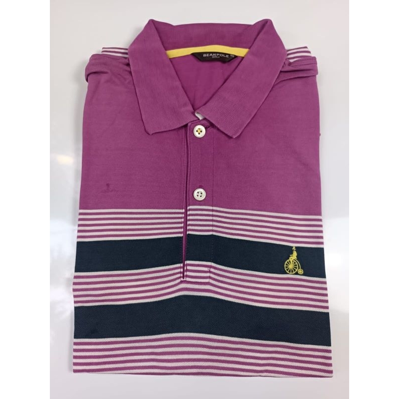 Poli Shirt Bean Pole Ungu Salur