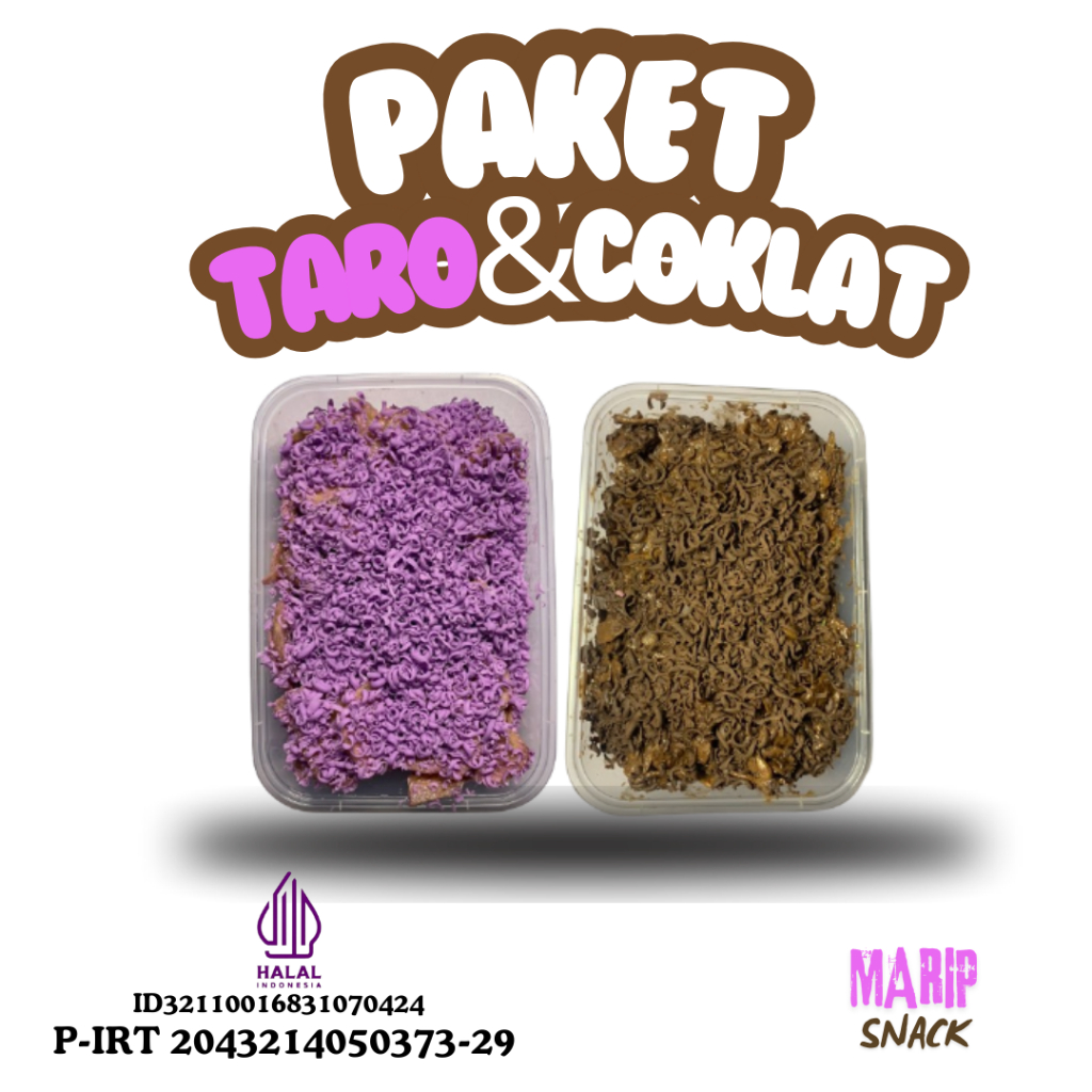 

paket keripik pisang coklat lumer & taro