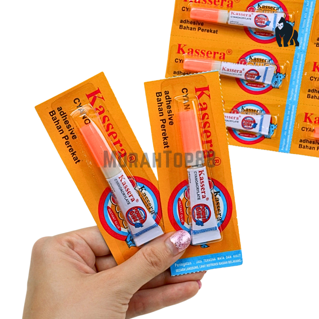 

Lem Power Glue Kassera / Lem Cair Super Glue Kasera / Lem Instant Serbaguna Bentuk Tube Renceng