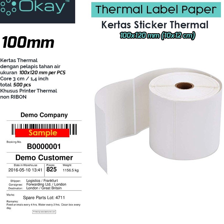 

Top Arrival OKAY kertas thermal label 1X12 mm Sticker label Isi 5 pcs