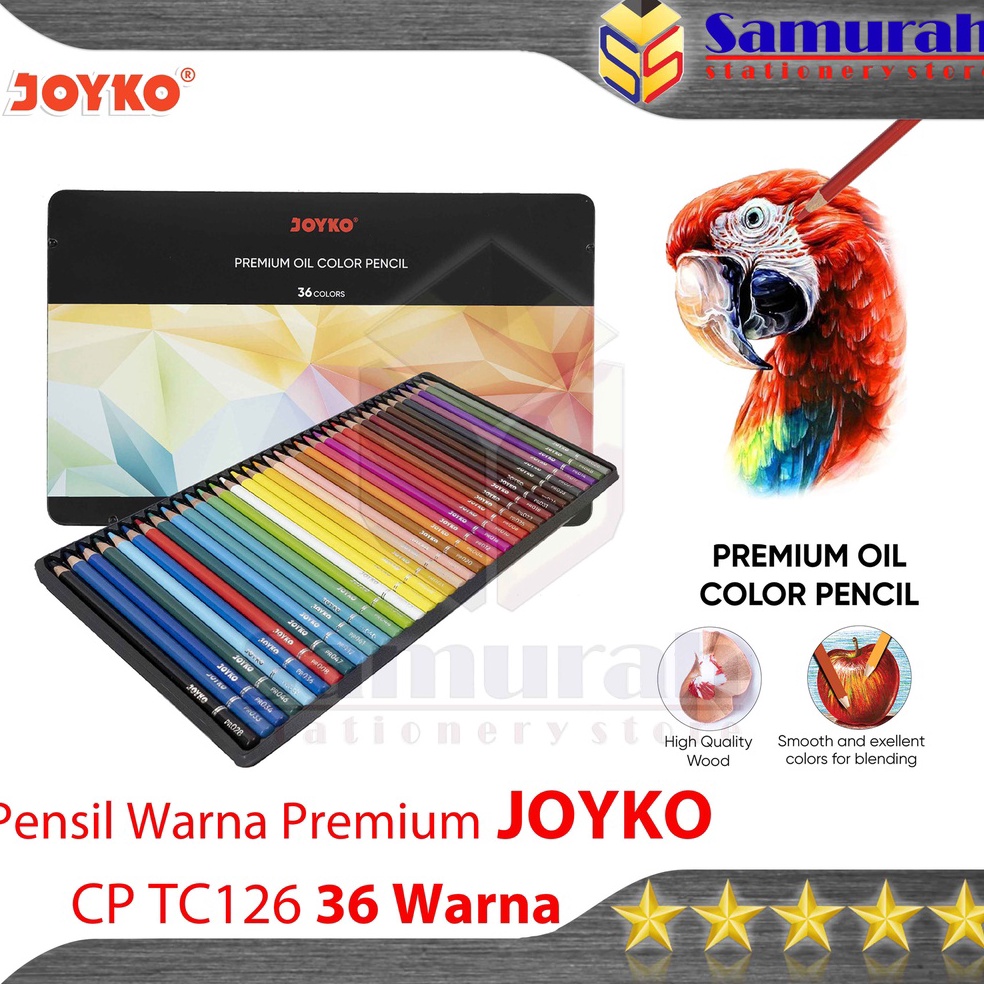 

KODE Q55G Pensil Warna Minyak Joyko CP TC126 36 Warna Premium Oil CPTC12636 Colours