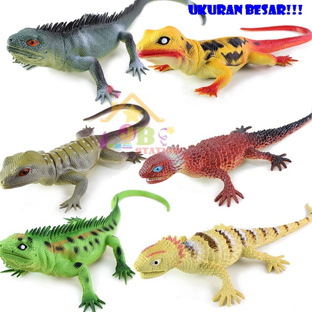 Serbuuuu Mainan Anak Hewan Reptil Kadal Cicak Karet Dipencet Bunyi Bersuara Kualitas Premium UKURAN 