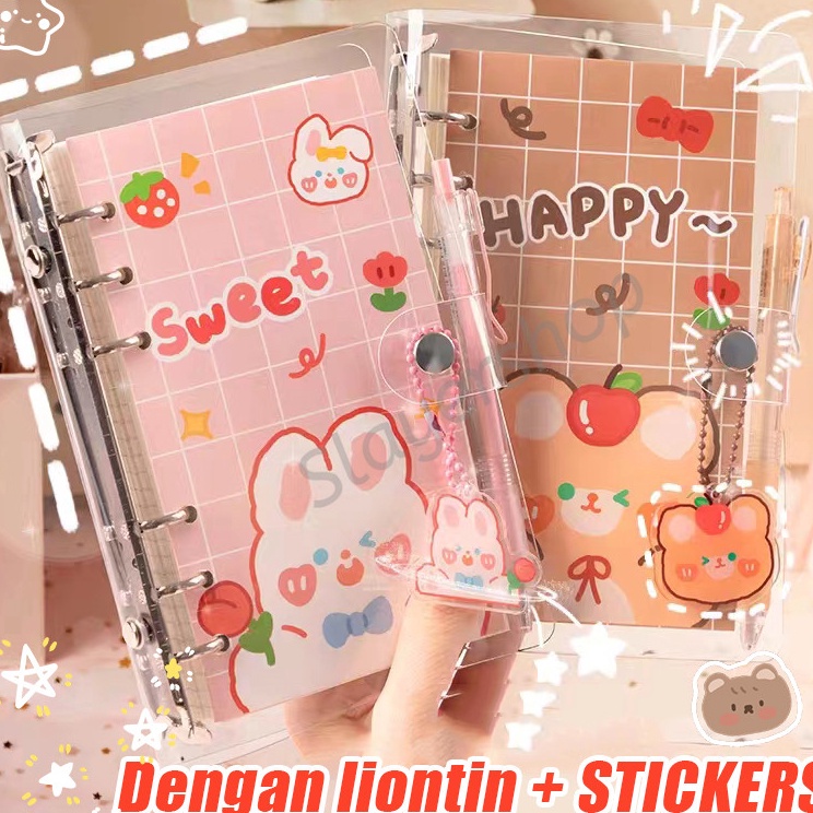 

Kirim Langsung Binder Note A6 1 lembar Lucu Karakter Character Daily Planner Aesthetic Estetik Dengan liontin STICKERS