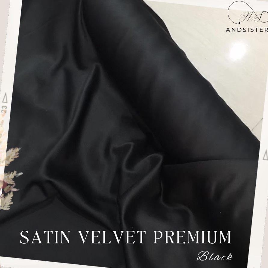 DiSkon  Bahan Kain Satin Velvet Background Backdrop Foto Studio Warna Hitam