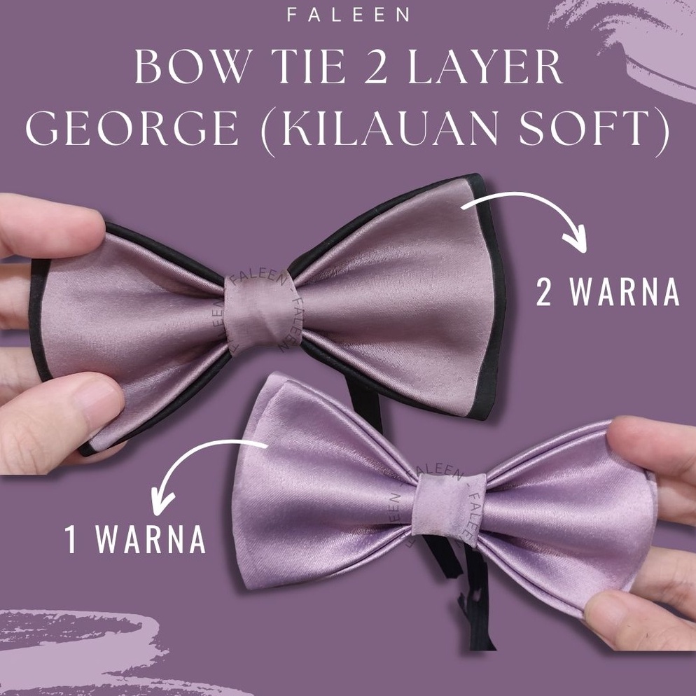 Recomended GEORGE 2 LAYER  DASI KUPU BOW TIE SATEEN TALI KARET VELCRO PENITI DEWASA BABY ANAK PESTA 