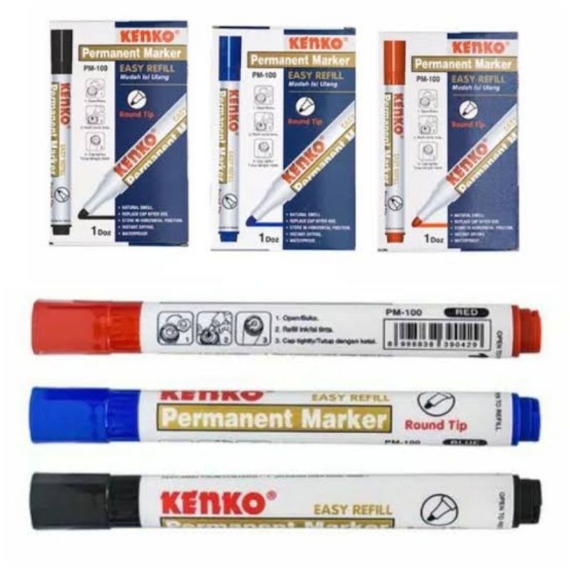 

Kenko Spidol Permanent PM-100 Isi 12 Pcs