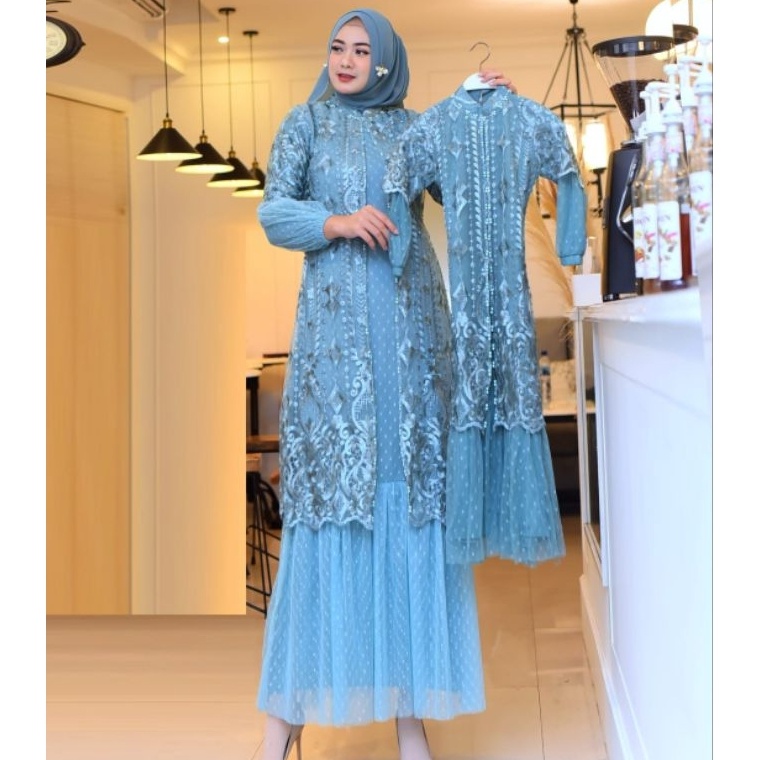 Stok terbatas couple gamis ibu dan anak srikandi  kebaya modern  brokat anak