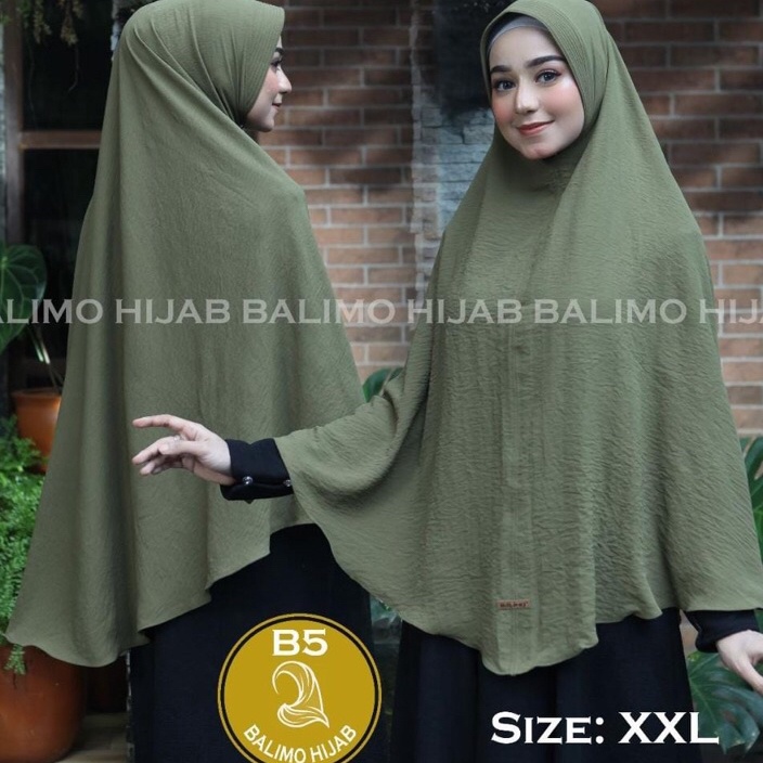 Free Ongkir Hijab syari Cringkel AirFlow Premium Bergo Ped size XXL Asli Original Balimo Hijab