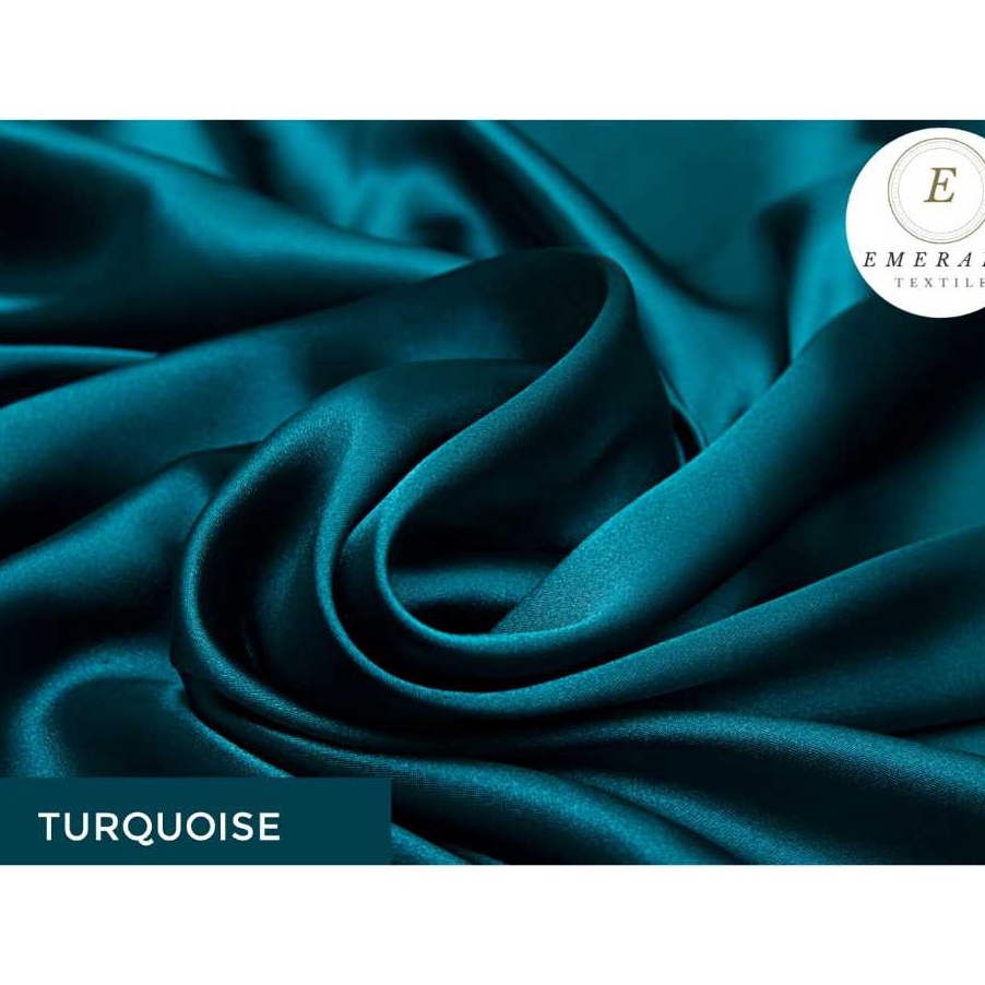 PALING AMPUH  BUKAN HIJAB  SETENGAH METER Kain Satin Charmuse Silk Premium  TurquoiseHijau Tosca  HA