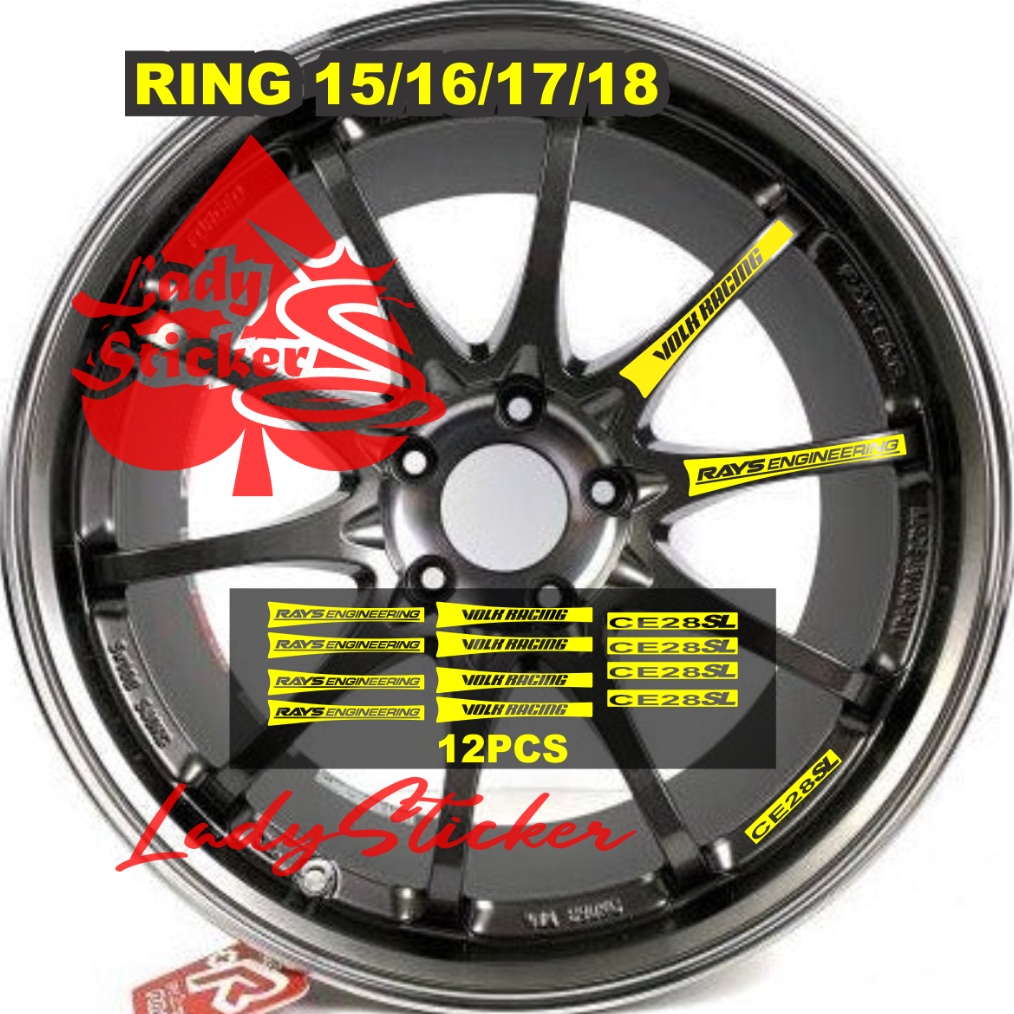 Sticker stiker velk mobil ce28 sl sticker velk mobil volk racing rays enginiring ce28 sl ring 15 16 