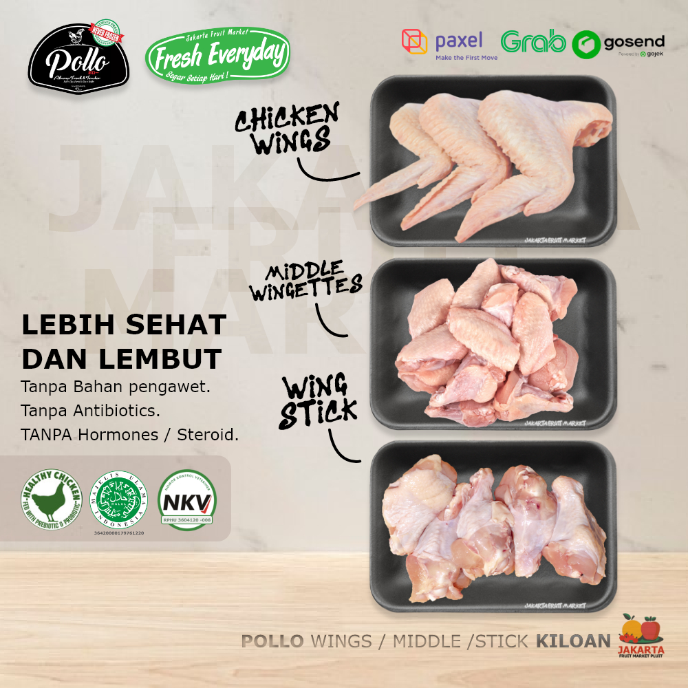 

SAYAP AYAM POLLO | HALAL CHICKEN WINGS Daging fresh kiloan