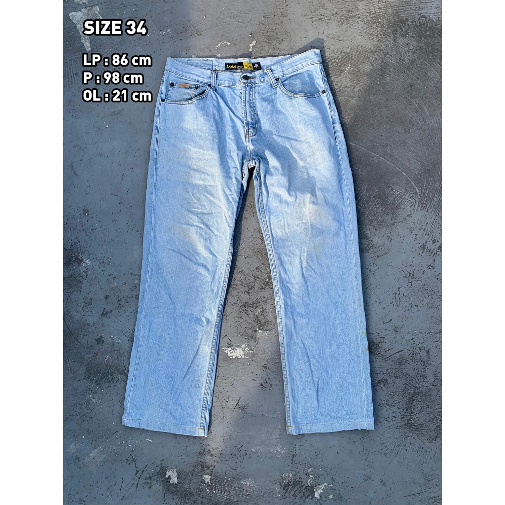 Celana Jeans Denim Lois Reguler Fit Blue Wash dan Dark Navy
