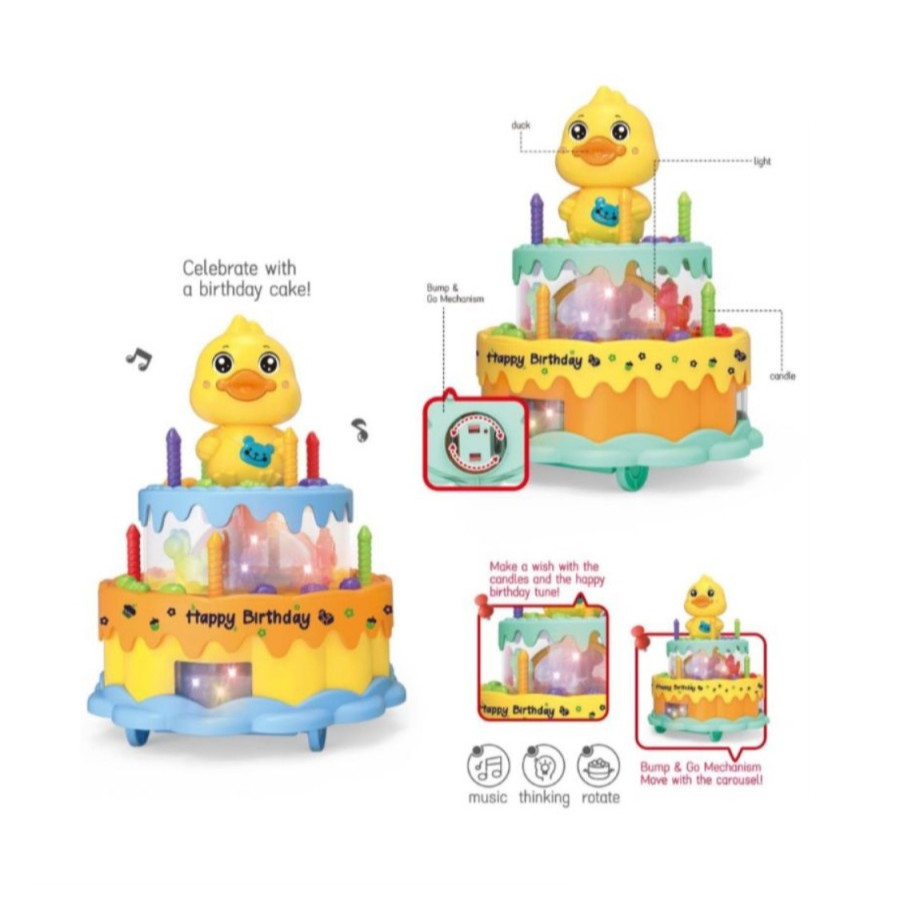 MAINAN ANAK MUSIC ROTATION CAKE DUCK - 656B