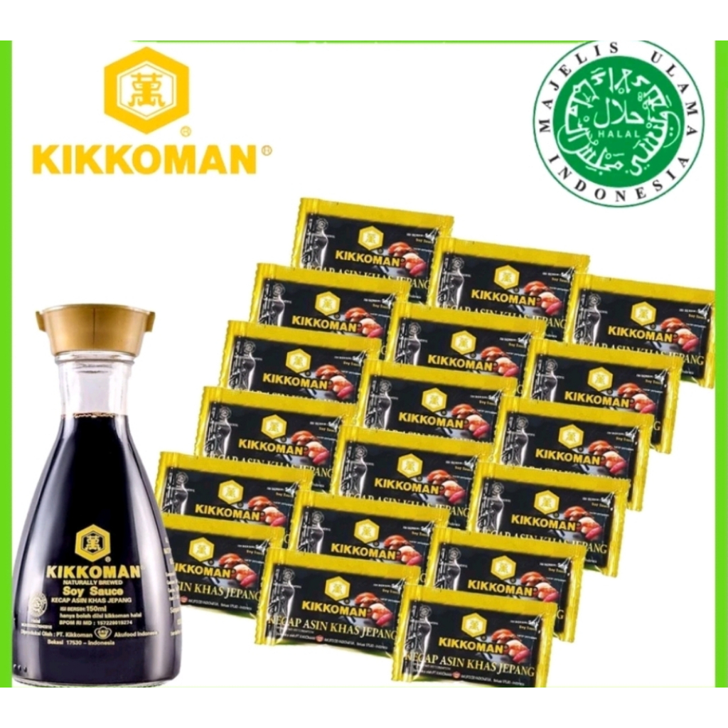

KTr190 Kikkoman Soy Sauce Sachet Shoyo Kecap Asin JEPANG Halal Isi 100 pcs