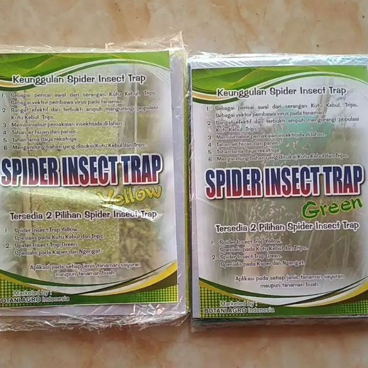 Spider Insect Trap 100 Lembar Lem Perangkap Kutu Kebul Thrips Hama Tanaman Siap Pakai