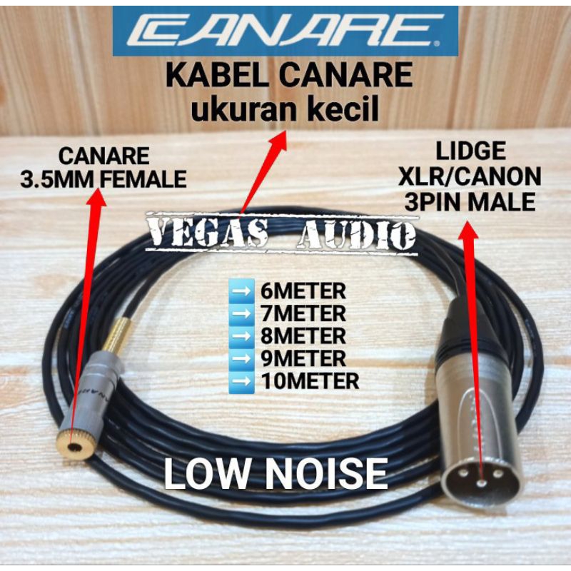 KABEL CANARE KECIL JACK 3.5MM FEMALE TO JACK XLR MALE 6M-10M