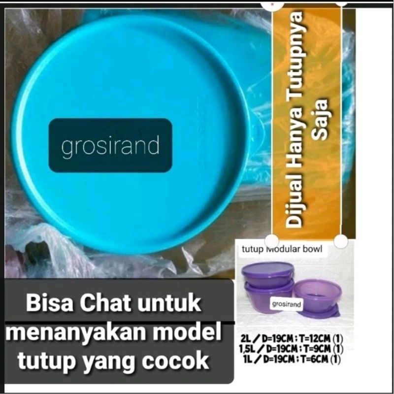 seal modular bowl . seal lhb . tutup texture canister 1.7 ltr . tutup large handy bowl