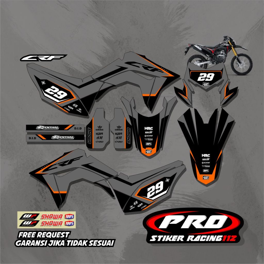 Decal Sticker Crf 150 L- Stiker Motor CRF - Setiker Honda Crf 150L