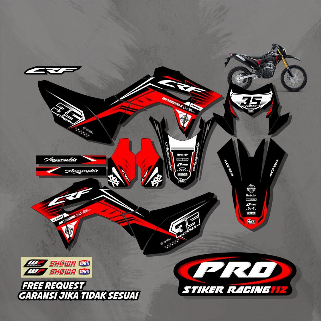 Decal Sticker Crf 150 L- Stiker Motor CRF - Setiker Honda Crf 150L