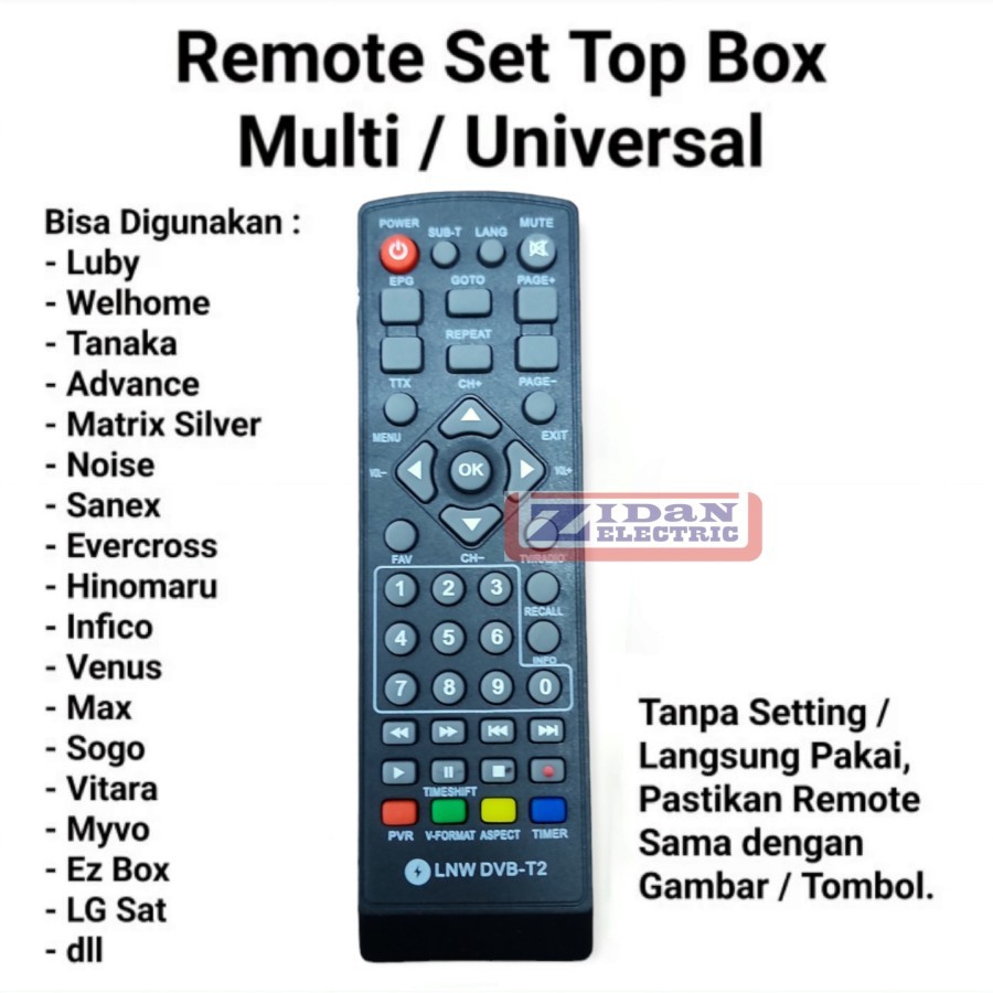 Remote Set Top Box Multi Murah / Remot STB Universal Matrix Luby Welhome