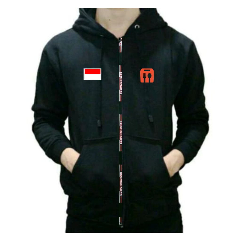 Ready Stok / Jaket Hoodie/Zipper logo ShopeeFood