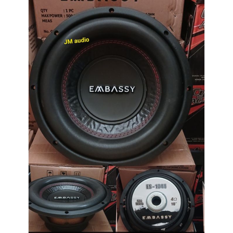 Speaker SUBWOOFER 10inch EMBASSY ES-1044 N Doble Coil Max 500 Watt