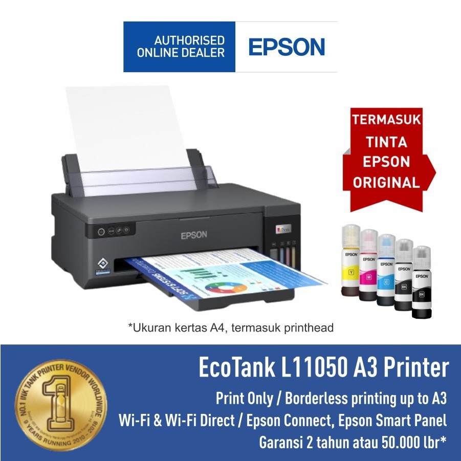 Printer EPSON L11050 L-11050 L 11050 Pengganti Epson L1300 L-1300 Print Only A3+