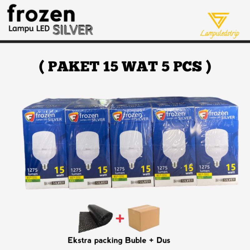 PAKET 5PCS 15 WATT Lampu Bohlam FROZEN 15 WATT ISI 5PCS Cahaya Putih Terang LED Bulb e27