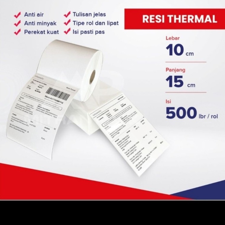 

Label sticker thermal 100 x 150 isi 500 Mitran Pack