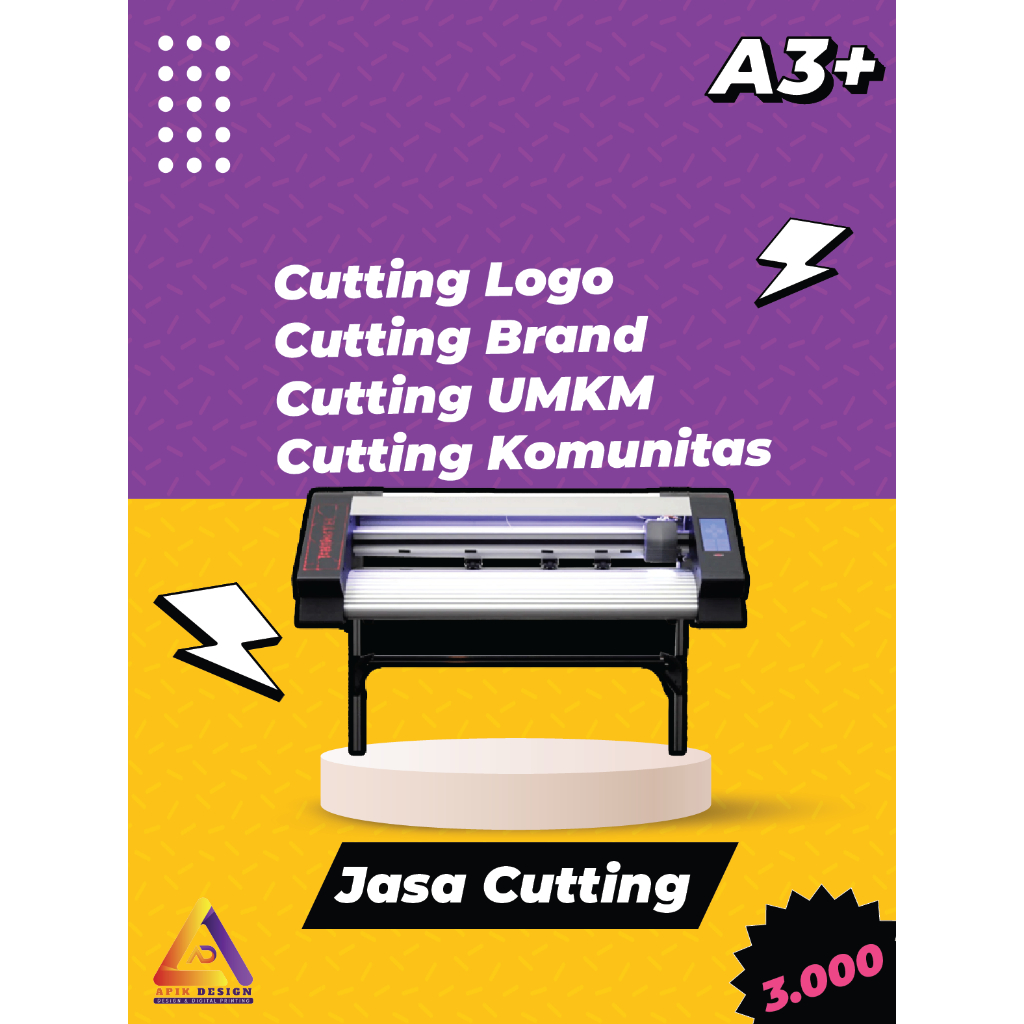 Jasa Cutting Stiker A3+ | Cutting Stiker Kiss Cut/Die Cut