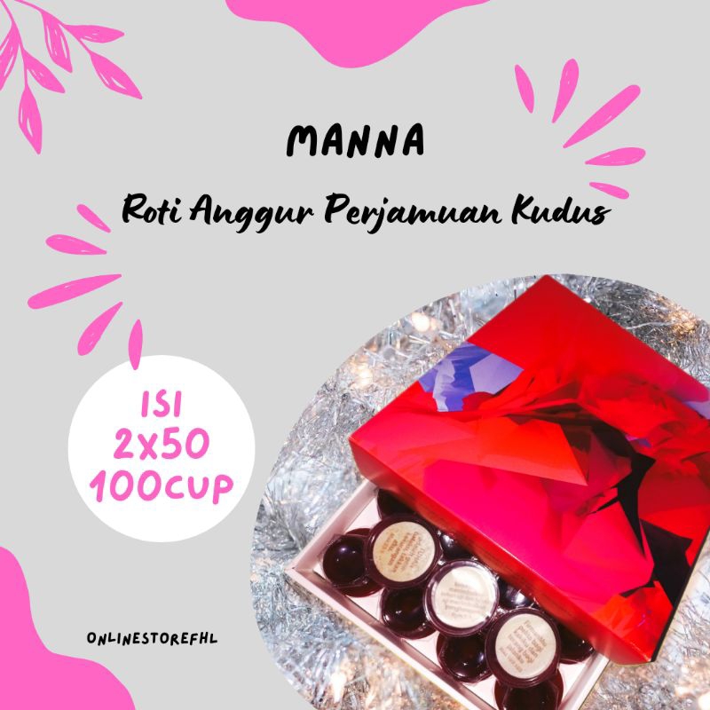 

RB Roti Anggur Perjamuan Kudus Ayat isi 50cup Manna CB50