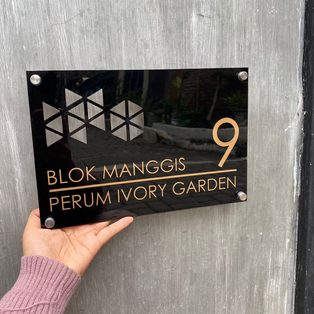 Nomor Rumah Akrilik Modern Motif Custom/Nomor Rumah/Papan Nama Rumah