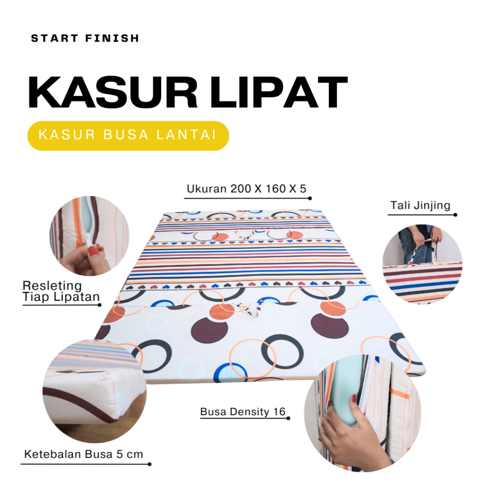 KASUR LIPAT 4 TEBAL 5 UK. 200x160x5 MURAH / KASUR BUSA LIPAT 4 / KASUR BUSA