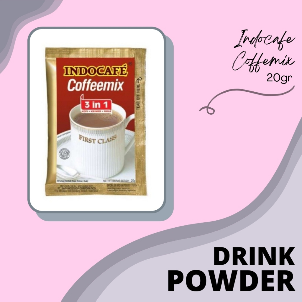 

DRINK POWDER | BUBUK MINUMAN | SERBUK MINUMAN | KOPI INSTANT | INDOCAFE COFFEEMIX 3 IN 1 | INDOCAFE COFFEEMIX 20GR