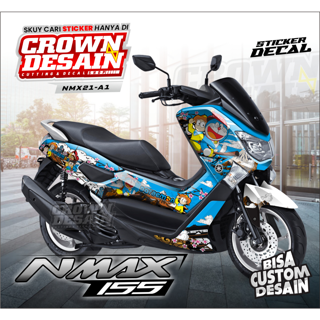 Decal Sticker Yamaha Nmax 155 Old Full Body Motif Doraemon - Aksesoris Variasi Motor - KODE NMX