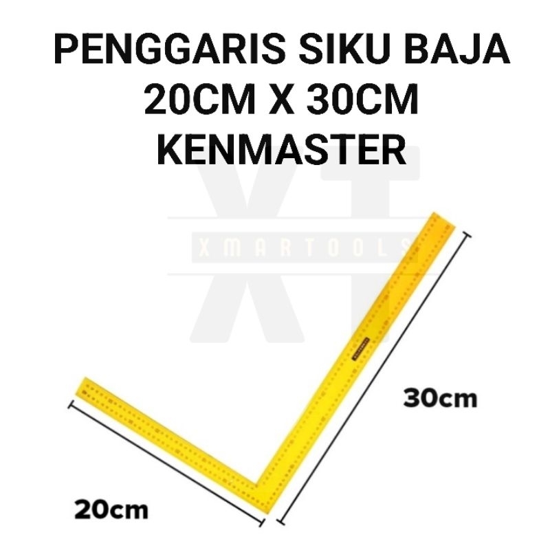 

Penggaris Siku Baja 20 x 30 CM / Penggaris Siku Tukang Kenmaster