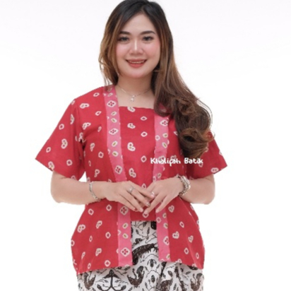 Kebaya Kutu Baru Jumputan Modern Lengan Pendek