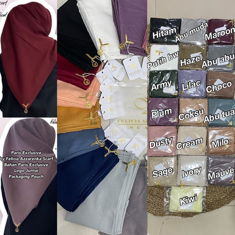 JP 081 Jilbab paris exclusive by felicia azzarenka scraf plat gantung