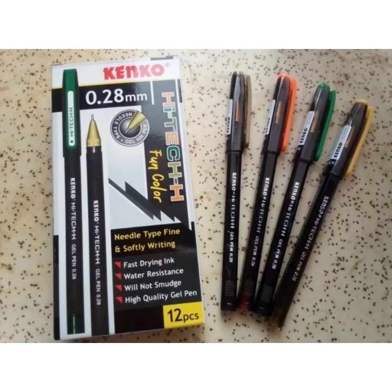 

[PER LUSIN / 12 PCS] KENKO GEL PEN HI-TECH 0.28 MM FUN COLOR