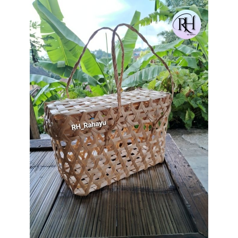 Anyaman bambu-Keranjang parsel tutup