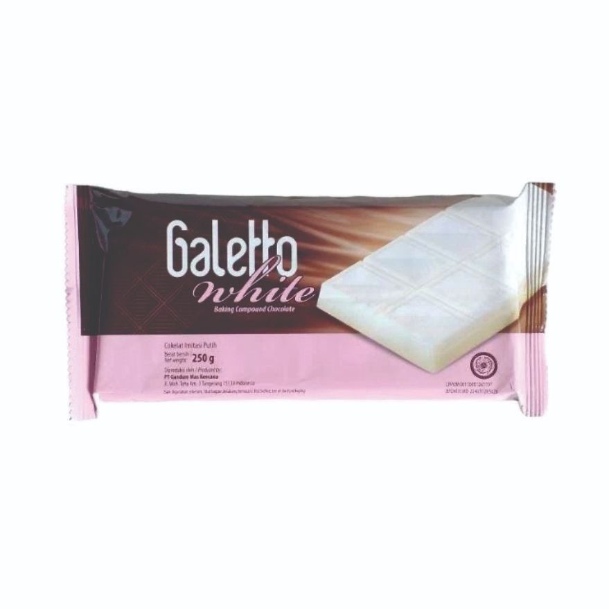 

Galetto Cokelat Putih Compound 250gr/Galetto White Chocolate Compound 250gr/Cokelat Batang 250gr