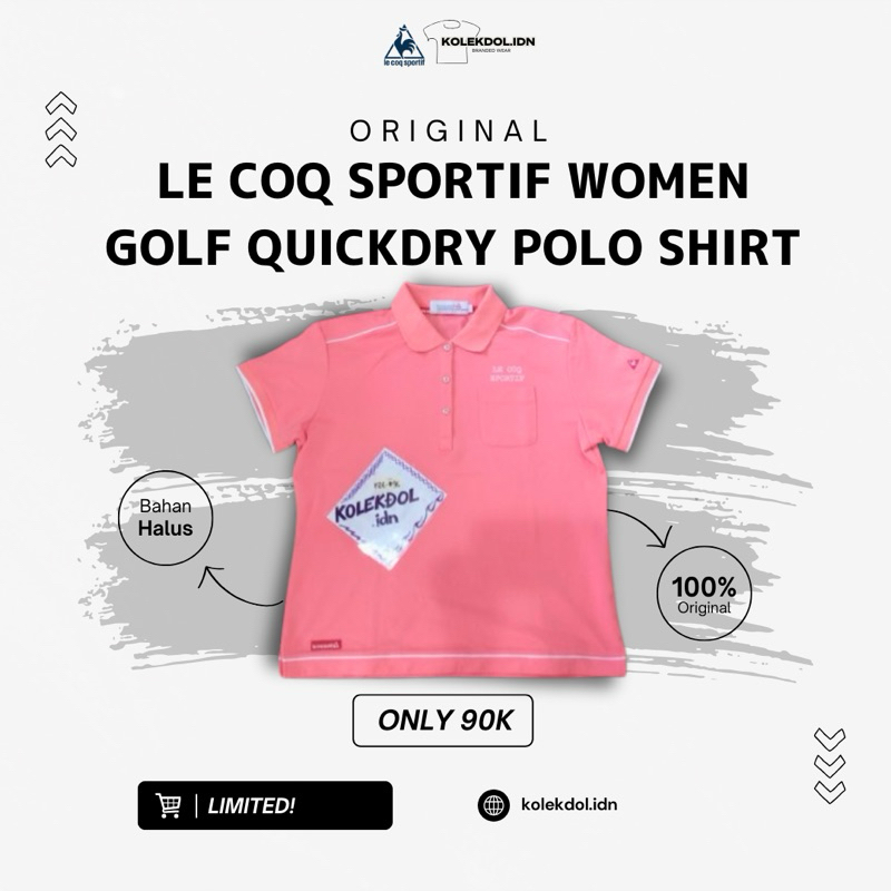 Original - Le Coq Sportif Women Golf Quickdry Polo Shirt - KDL-96