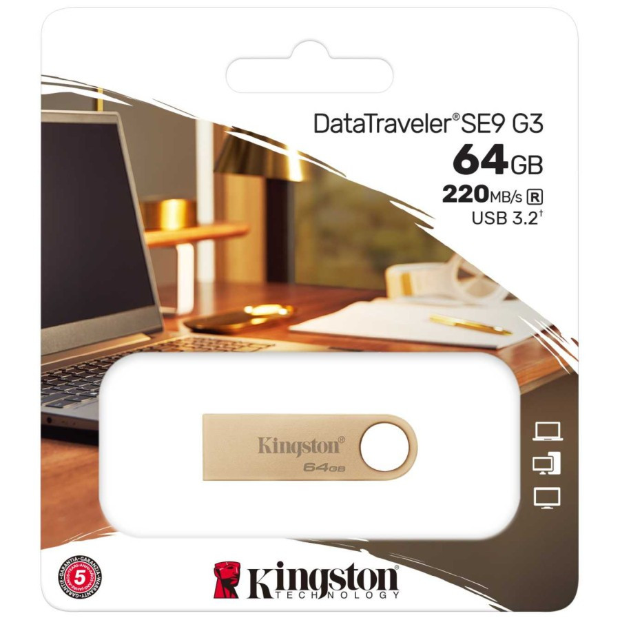 KINGSTON DATATRAVELER SE9 G3 64GB USB 3.2 GEN 1 FLASHDISK FLASHDRIVE DTSE9G3/64GB