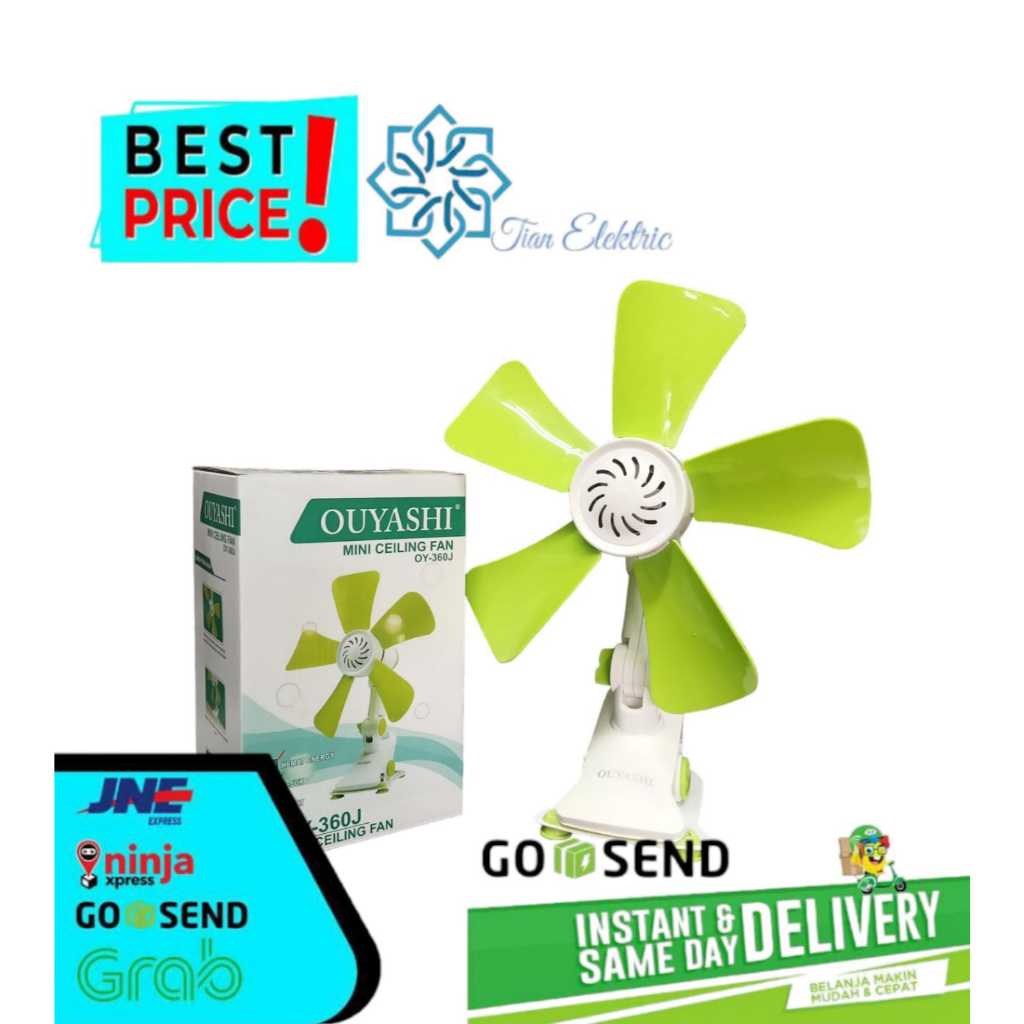 OUYASHI OY-360J Mini Ceiling Fan / Kipas Angin Meja & Jepit